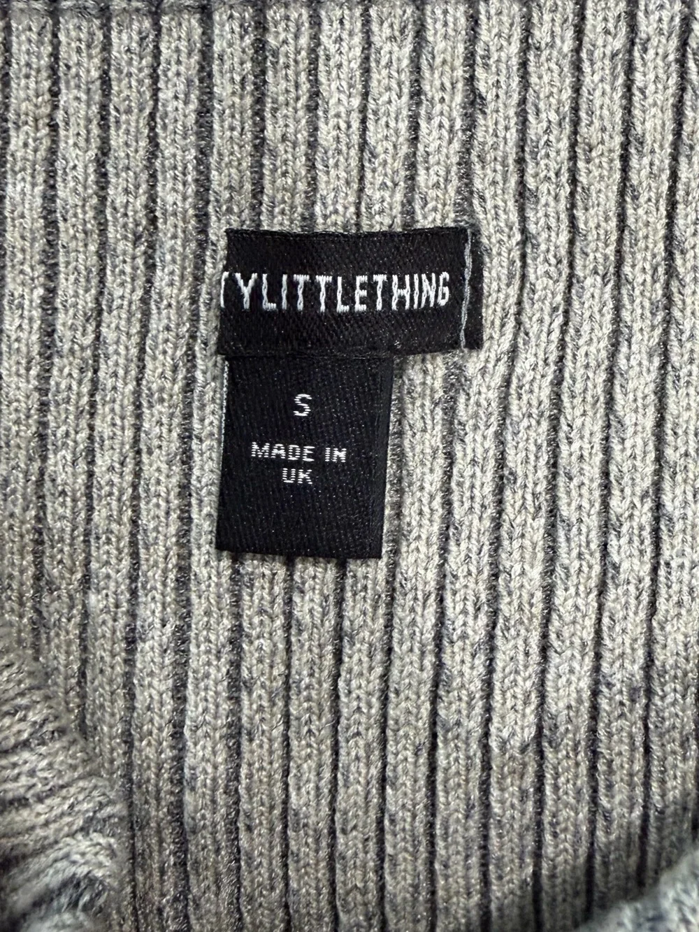 PrettyLittleThing Ribbed Knit Two-Piece Set in Gray - Picture 4 of 4